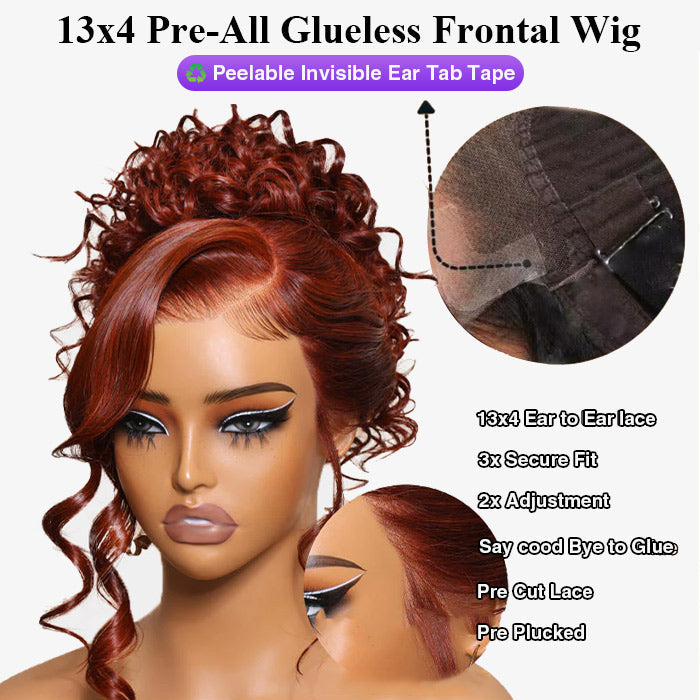 13x4 Lace Front Reddish Brown Body Wave Wig - Real Ear-to-Ear, Pre-Styled, Glueless & Easy to Wear - 12 / 13x4 Pre-All Wig / 150% - Lyvelle