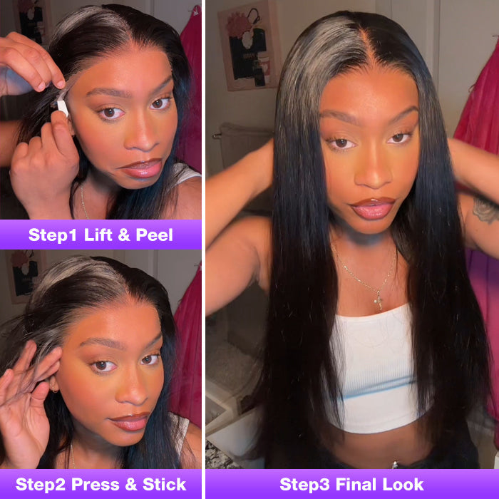 13x6 Pre-Cut & Pre-Bleached Glueless Straight Frontal Wig – Easy On and Off! - 12 / 13x4 Pre-All Wig / 150% - Lyvelle