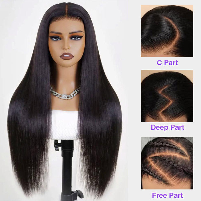 13x6 Pre-Cut & Pre-Bleached Glueless Straight Frontal Wig – Easy On and Off! - 12 / 13x4 Pre-All Wig / 150% - Lyvelle