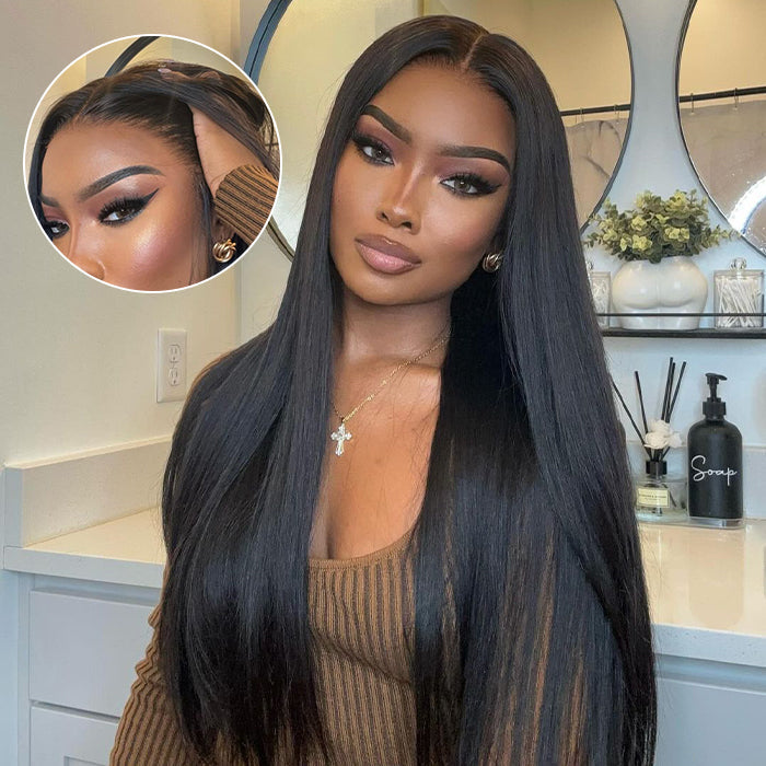 13x6 Pre-Cut & Pre-Bleached Glueless Straight Frontal Wig – Easy On and Off! - 12 / 13x4 Pre-All Wig / 150% - Lyvelle