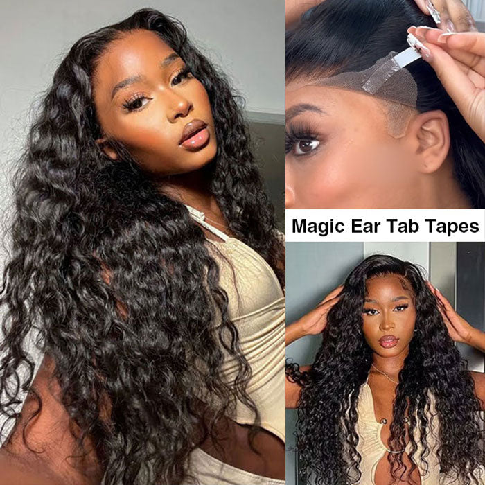 SKINLIKE HD Lace Frontal Water Wave Wig - 13x6 Pre-Cut Glueless Full Frontal with Bleached Small Knots - 12 / 13x4 Lace Ready Go / 150% - Lyvelle