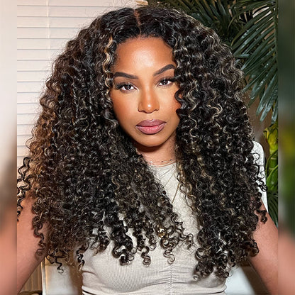 HD Lace Front Curly Wig with Pre-Bleached Knots - 4C Edges, Glueless, Ready to Wear - 12 / 🔥8x5 Pre Cut Lace - Lyvelle