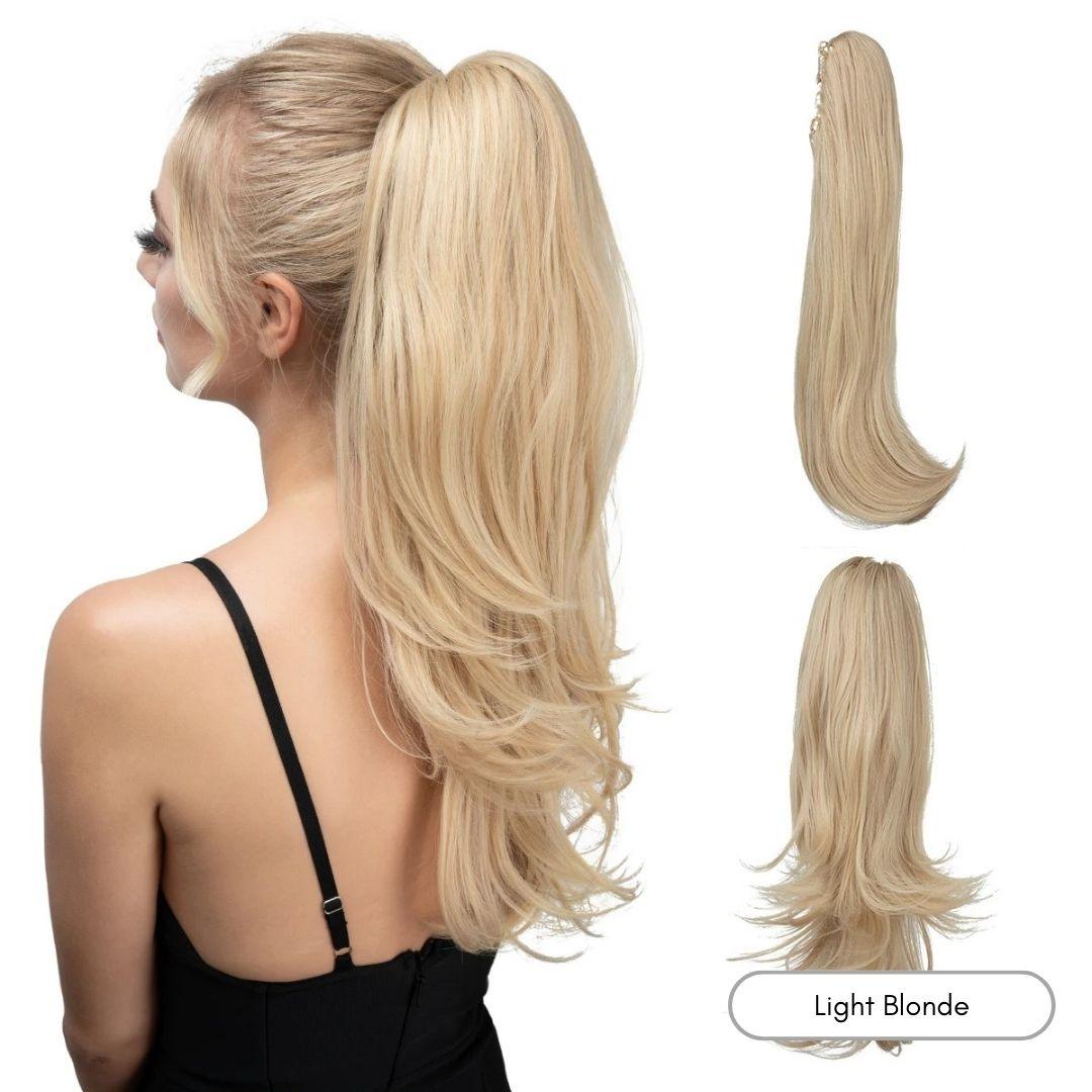 Long Silky Claw Clip Ponytail - 22" / Straight / Light Blonde - Lyvelle