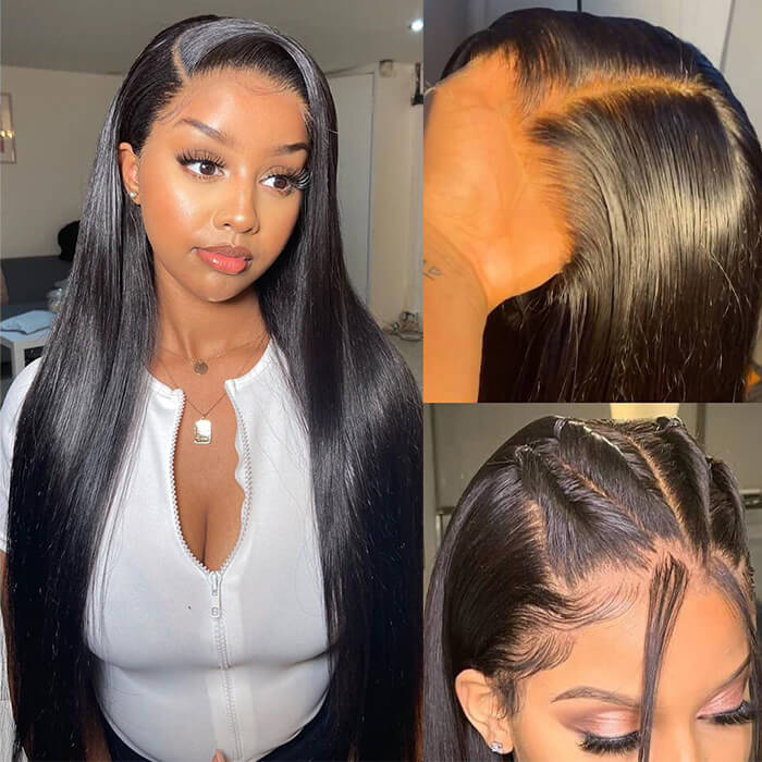 Upgraded Skinlike HD Lace Straight 13x6/13x4 Frontal Wig - Invisible Knot Human Hair - 10 / 13x4 HD Lace / 150% - Lyvelle