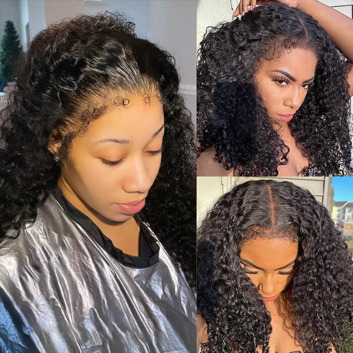 4C Edges Curly Human Hair Wig - Transparent 13x4 HD Lace, Pre-Plucked with Curly Baby Hairs - 12 / 8x5 Lace Wear Go / 150% - Lyvelle