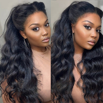 Natural 4C Curly Baby Hair 13x4 HD Lace Front Human Hair Body Wave Wig - 12 / 13x4 Lace / 150% - Lyvelle