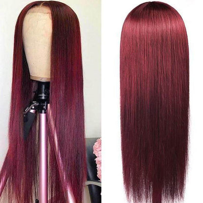 Burgundy HD Lace Front Wig for Women - 99J Straight/Body Wave, 13x4, Pre-Plucked Human Hair - 10 / Straight / 150% - Lyvelle