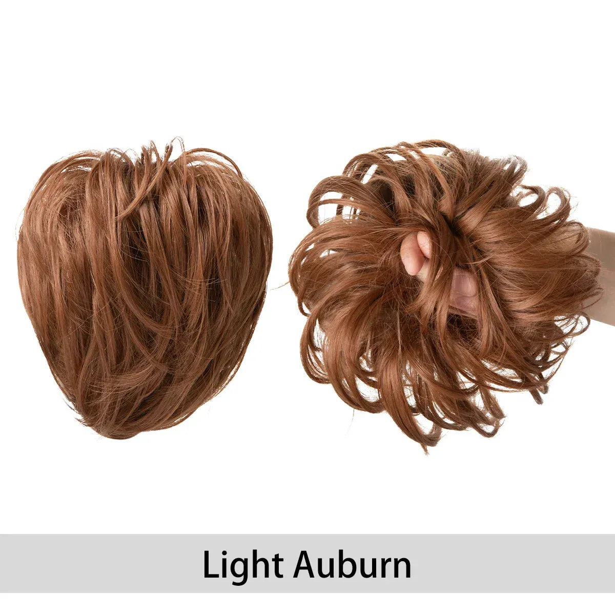 Curly Hair Bun Scrunchie – Instant Volume &amp; Effortless Style - copper auburn - Lyvelle