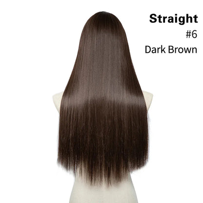 U-Part Straight Clip-In Hair Extensions – Natural Volume and Length - 24" / Straight / Dark Brown - Lyvelle