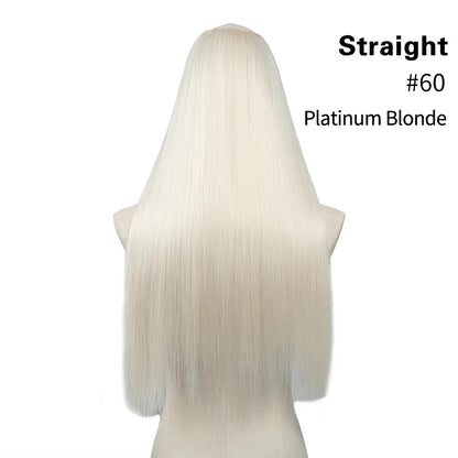 U-Part Straight Clip-In Hair Extensions – Natural Volume and Length - 24" / Straight / Platinum Blonde - Lyvelle