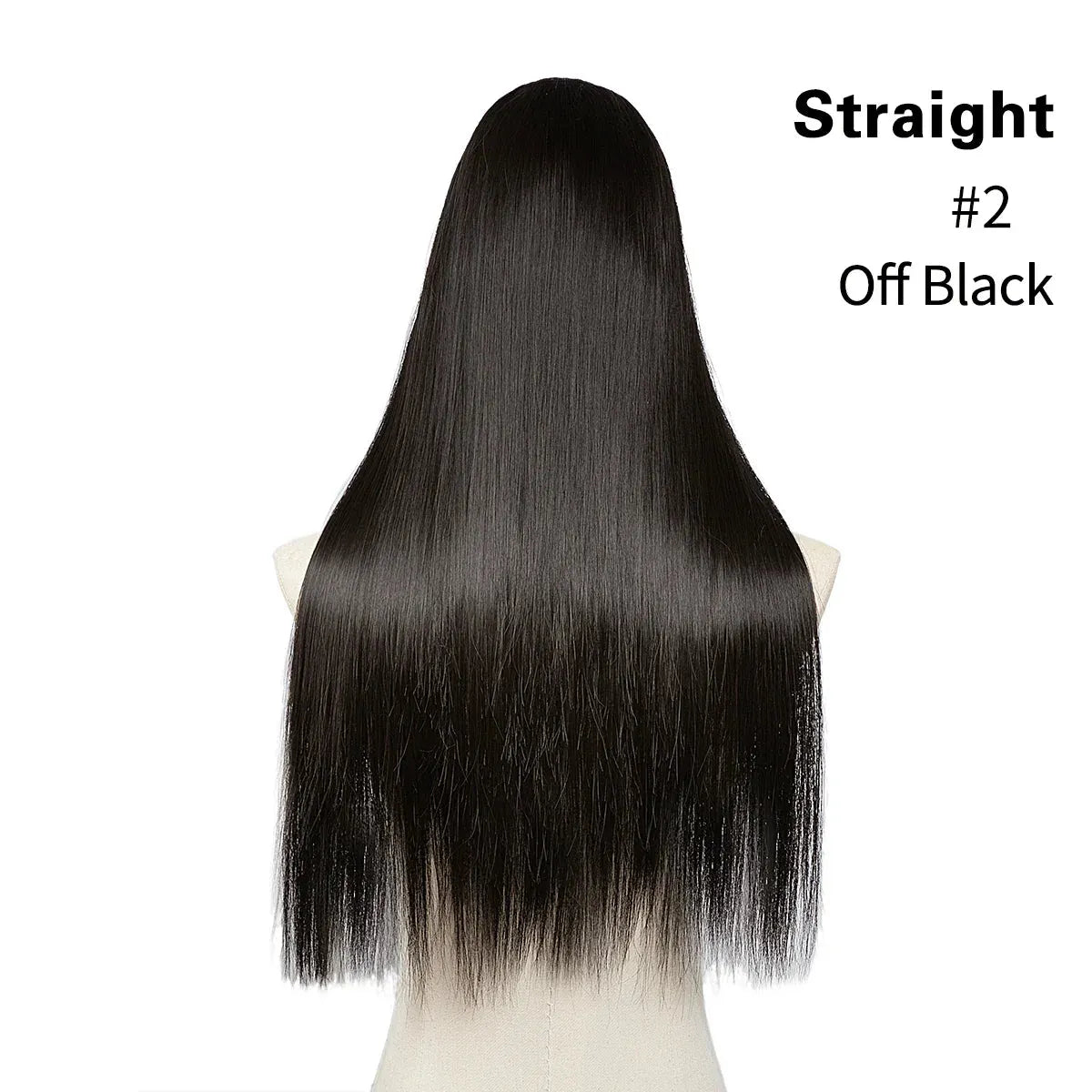 U-Part Straight Clip-In Hair Extensions – Natural Volume and Length - 24" / Straight / Off Black - Lyvelle