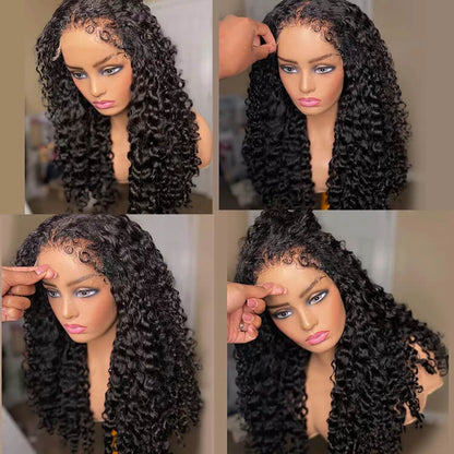 4C Edges Deep Wave HD Lace Front Wig - 5x5/13x4 Human Hair with Curly Baby Hairs for a Natural Hairline - 12 / 8x5 Lace Wear Go / 150% - Lyvelle