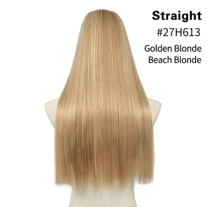 U-Part Straight Clip-In Hair Extensions – Natural Volume and Length - 24" / Straight / Golden Blonde 1 - Lyvelle