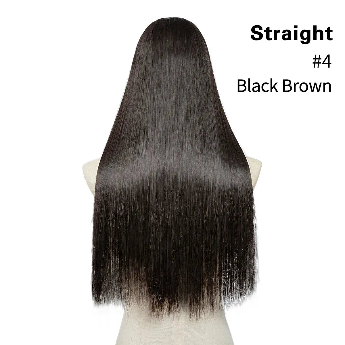 U-Part Straight Clip-In Hair Extensions – Natural Volume and Length - 24" / Straight / Black Brown - Lyvelle