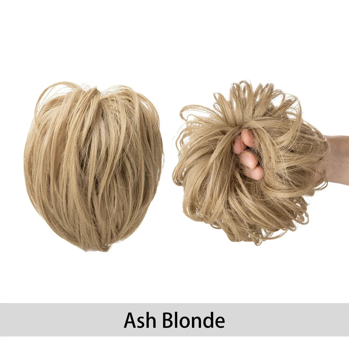 Curly Hair Bun Scrunchie – Instant Volume &amp; Effortless Style - ash blonde - Lyvelle