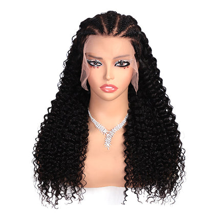 Pre-Braided Curly Glueless Wig - 13x6 Full HD Lace Frontal with Pre-Bleached Knots - Ready-to-Wear - 18 / Yes / 150% - Lyvelle