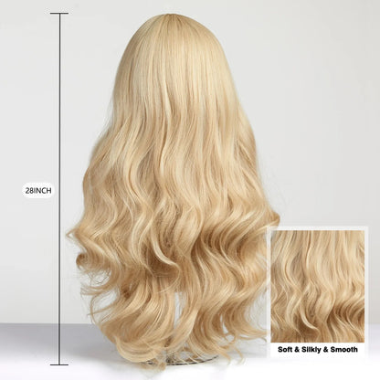 Blonde & Ash Wavy Synthetic Wig – Light & Elegant Tones - 26" / Natural Wavy / Wig WL1010-1 - Lyvelle