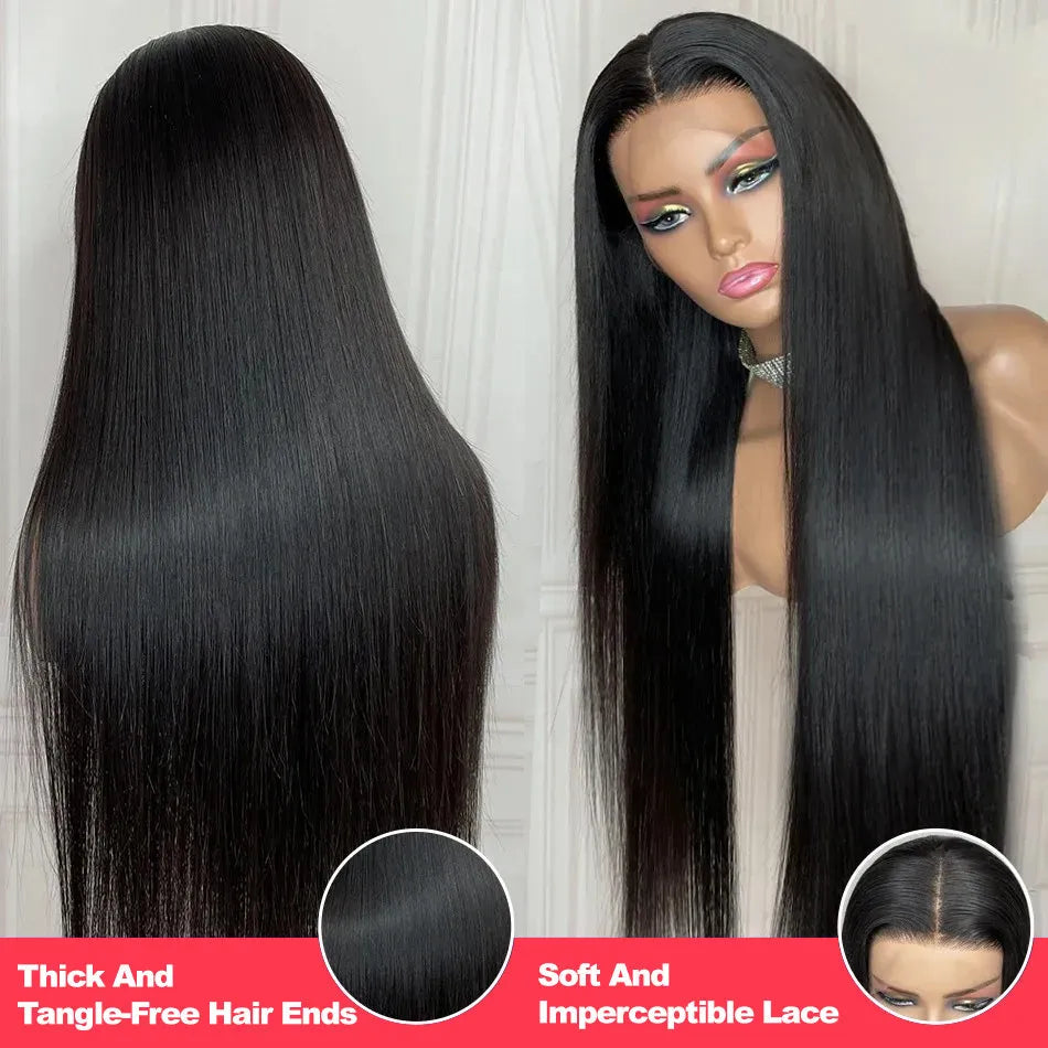 Straight HD Lace Wig – 13x6 / 5x5, 200% Density, 30-40 Inch Brazilian Human Hair - 20" / 13x6 HD Frontal Wig / 180% - Lyvelle