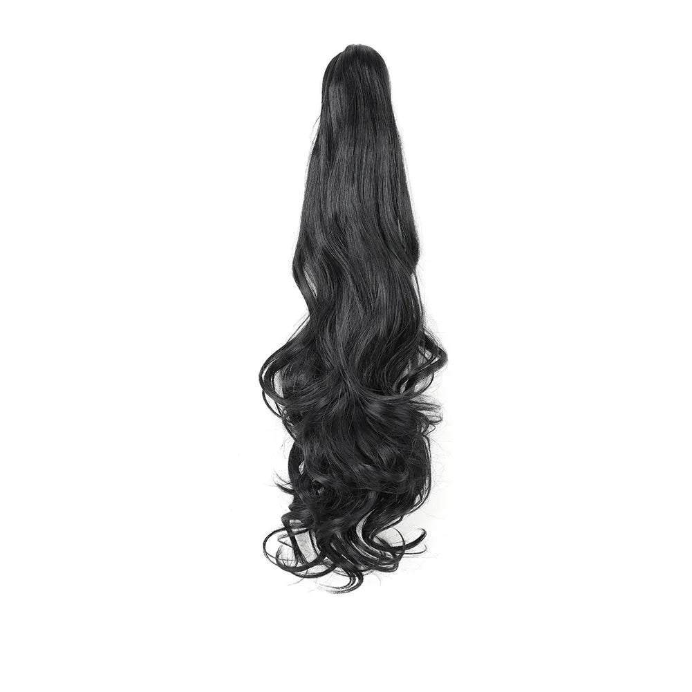 Long Wavy Claw Clip Ponytail Extension – Synthetic Curly Hairpiece - 18" / Natural Wavy / SMTYS-CZJ-1B - Lyvelle