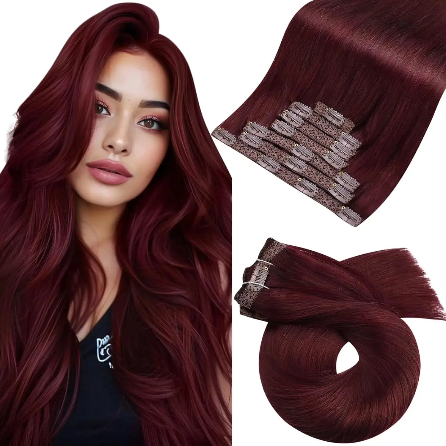 Premium 100% Human Hair Clip-In Extensions – 5 & 7 pcs, 10-16 Inch - 10" / Body Wave / 99J - Lyvelle