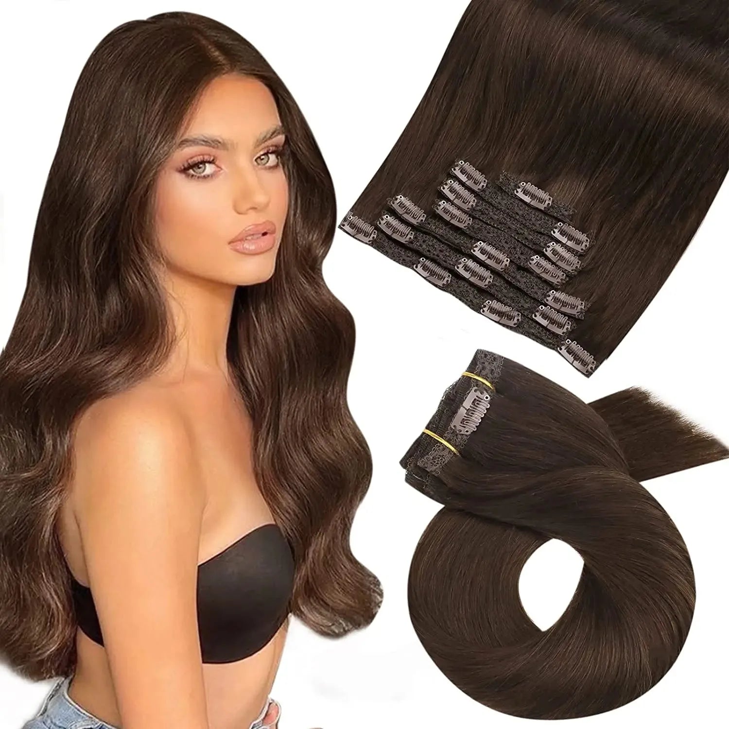 Premium 100% Human Hair Clip-In Extensions – 5 & 7 pcs, 10-16 Inch - 10" / Body Wave / 4 - Lyvelle