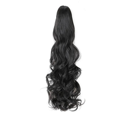 Long Wavy Claw Clip Ponytail Extension – Synthetic Curly Hairpiece - 18" / Natural Wavy / SMTYS-CZJ-2A - Lyvelle