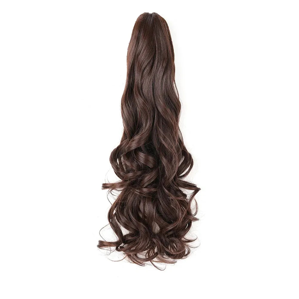 Long Wavy Claw Clip Ponytail Extension – Synthetic Curly Hairpiece - 18" / Natural Wavy / SMTYS-CZJ-M4 - Lyvelle