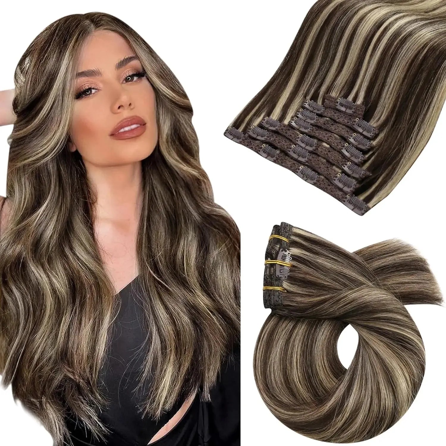 Premium 100% Human Hair Clip-In Extensions – 5 & 7 pcs, 10-16 Inch - 10" / Body Wave / P4-27 - Lyvelle