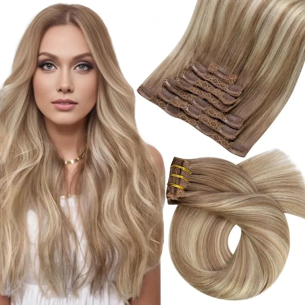 Premium 100% Human Hair Clip-In Extensions – 5 & 7 pcs, 10-16 Inch - 10" / Body Wave / 8-22-8 - Lyvelle