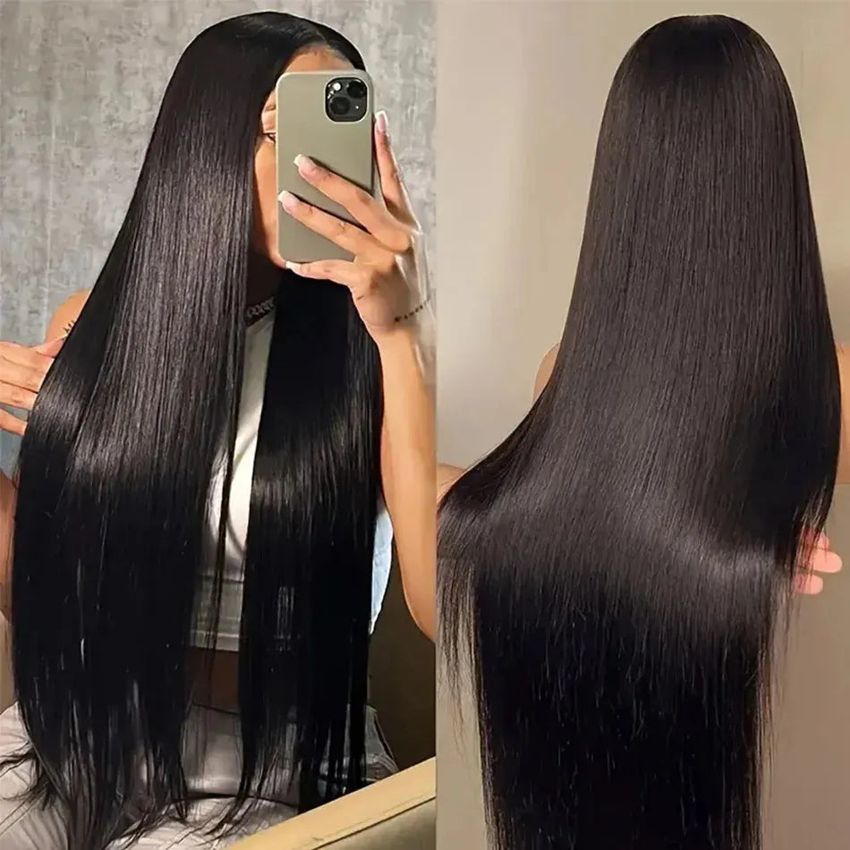 Straight HD Lace Wig – 13x6 / 5x5, 200% Density, 30-40 Inch Brazilian Human Hair - 20" / 13x6 HD Frontal Wig / 180% - Lyvelle