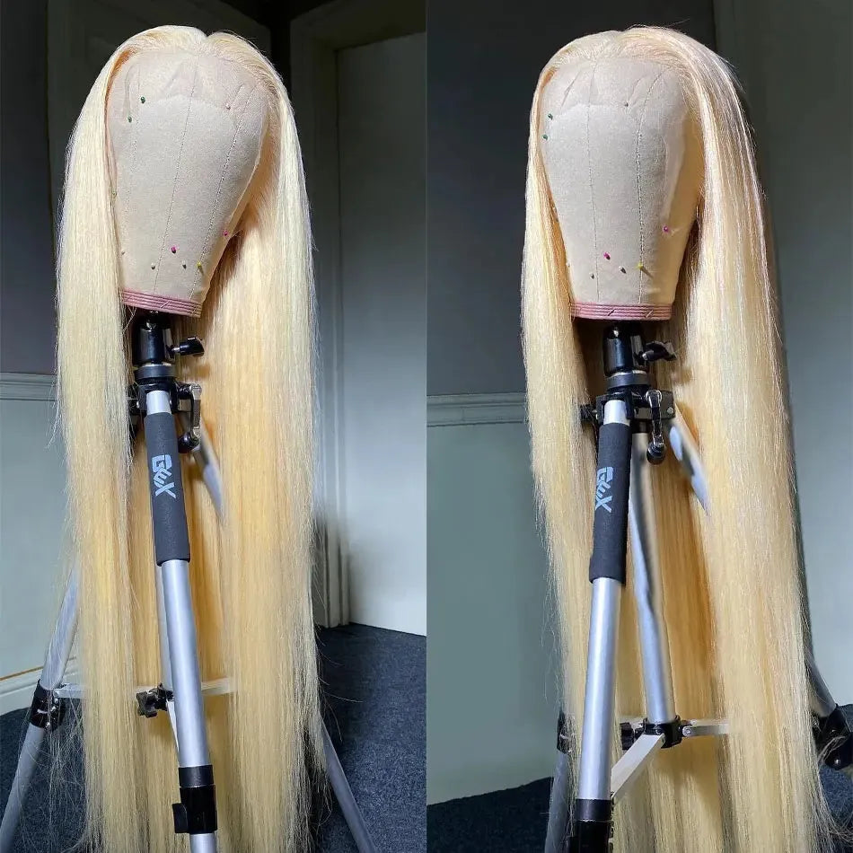 613 Blonde HD Lace Front Wig – 13x6, Brazilian Bone Straight Human Hair - 13x4 HD Frontal Wig / 8" - Lyvelle