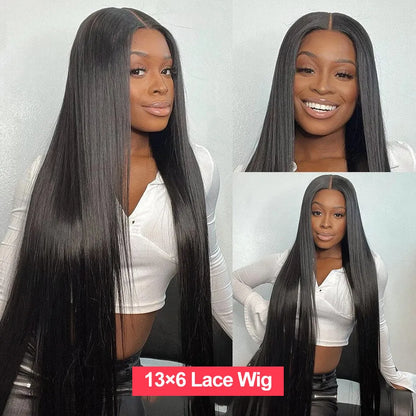 Straight HD Lace Wig – 13x6 / 5x5, 200% Density, 30-40 Inch Brazilian Human Hair - 20" / 13x6 HD Frontal Wig / 180% - Lyvelle