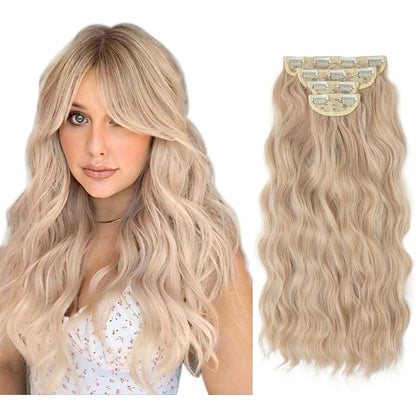 22-Inch Clip-In Hair Extensions – Full Head 4-Piece Set for Volume & Length - 22" / Body Wave / 22 60 - Lyvelle