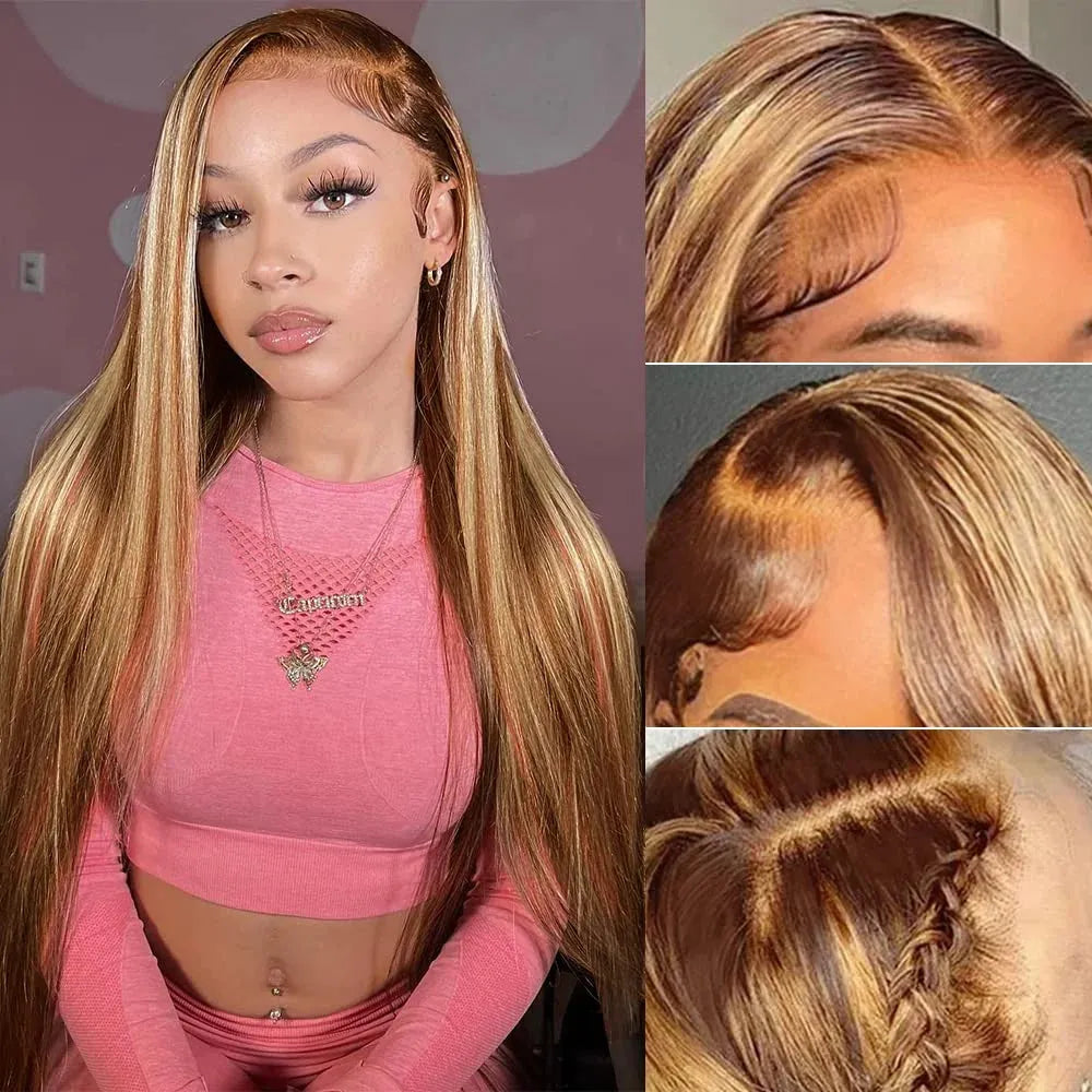 Honey Blonde HD Lace Front Wig – 28-40 Inch, Human Hair - 28" / 13x6 HD Lace Front / 180% - Lyvelle