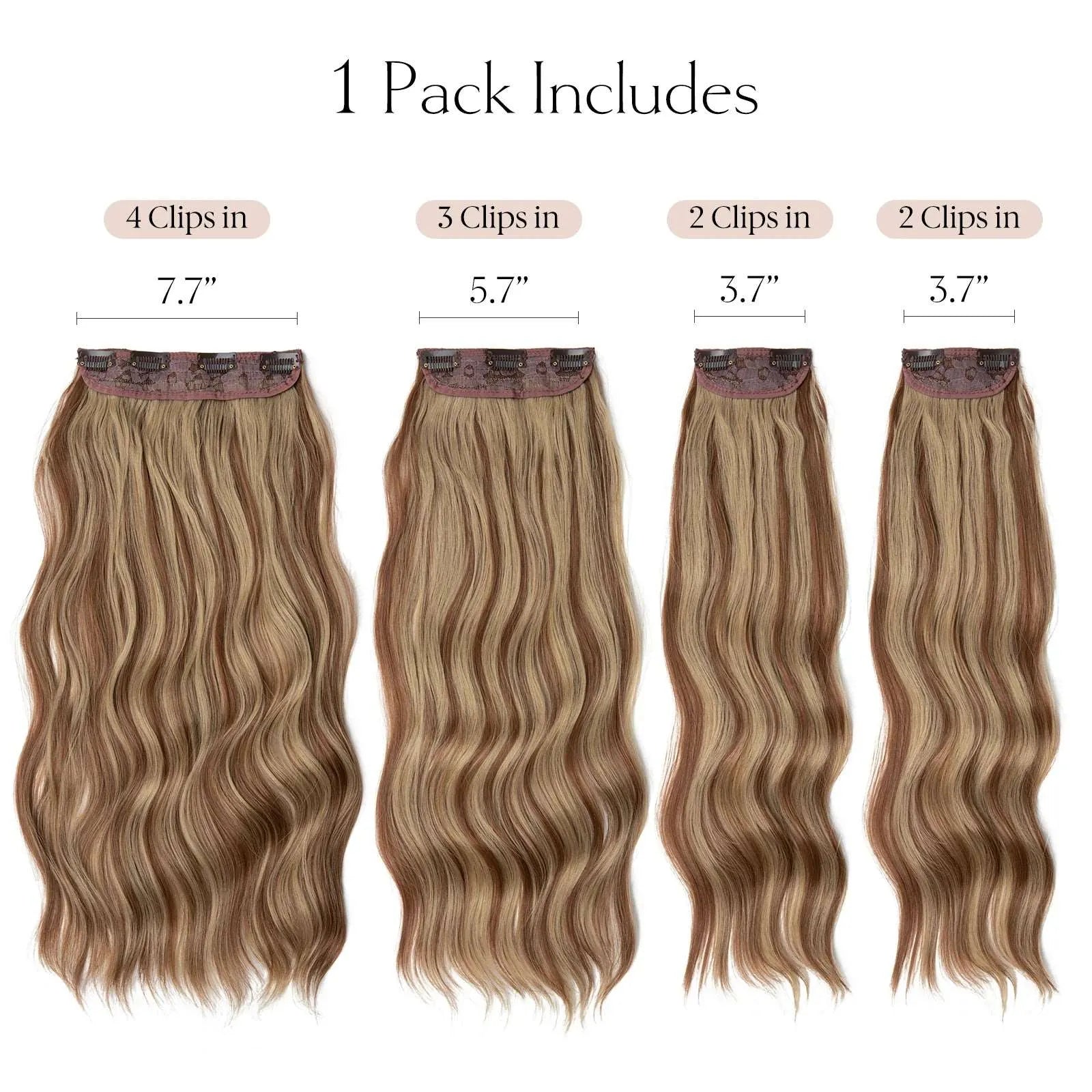 22-Inch Clip-In Hair Extensions – Full Head 4-Piece Set for Volume & Length - 22" / Body Wave / Black Brown - Lyvelle