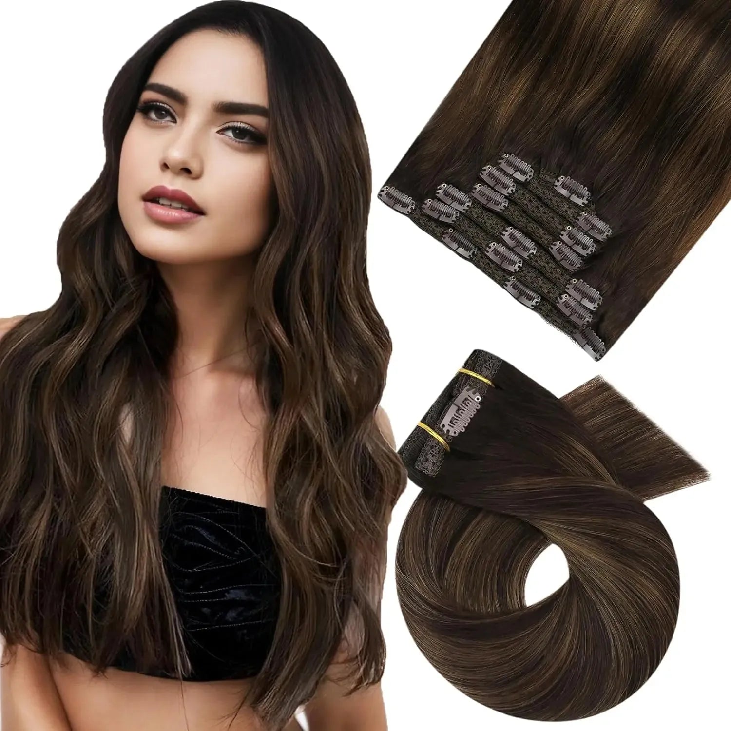 Premium 100% Human Hair Clip-In Extensions – 5 & 7 pcs, 10-16 Inch - 10" / Body Wave / 2-6-2 - Lyvelle