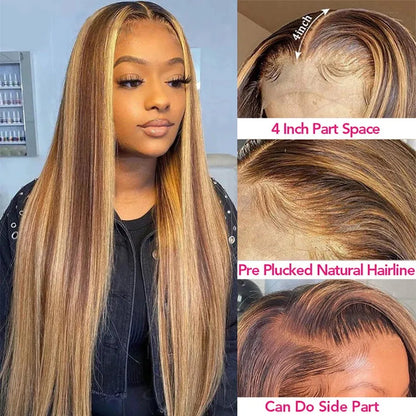 Honey Blonde HD Lace Front Wig – 28-40 Inch, Human Hair - 28" / 13x6 HD Lace Front / 180% - Lyvelle