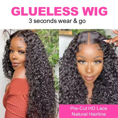 Water Wave Glueless Wig – Pre-Cut Lace, 180% Density Human Hair - 18" / 4x4 Closure Wigs / Water Wave - Lyvelle