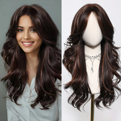 26-Inch Long Body Wave Synthetic Wig – Heat-Resistant Fiber - 26" / Body Wave / SWLC1233-1BR26 - Lyvelle