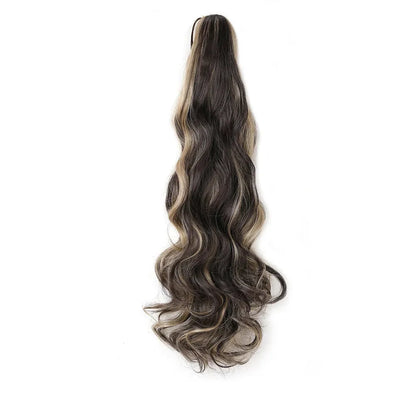 Long Wavy Claw Clip Ponytail Extension – Synthetic Curly Hairpiece - 18" / Natural Wavy / SMTYS-CZJ-4AP24 - Lyvelle