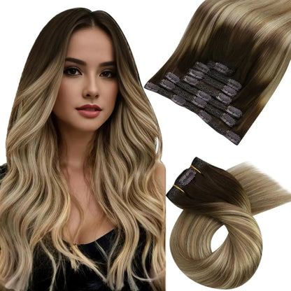 Premium 100% Human Hair Clip-In Extensions – 5 & 7 pcs, 10-16 Inch - 10" / Body Wave / 3-8-22 - Lyvelle