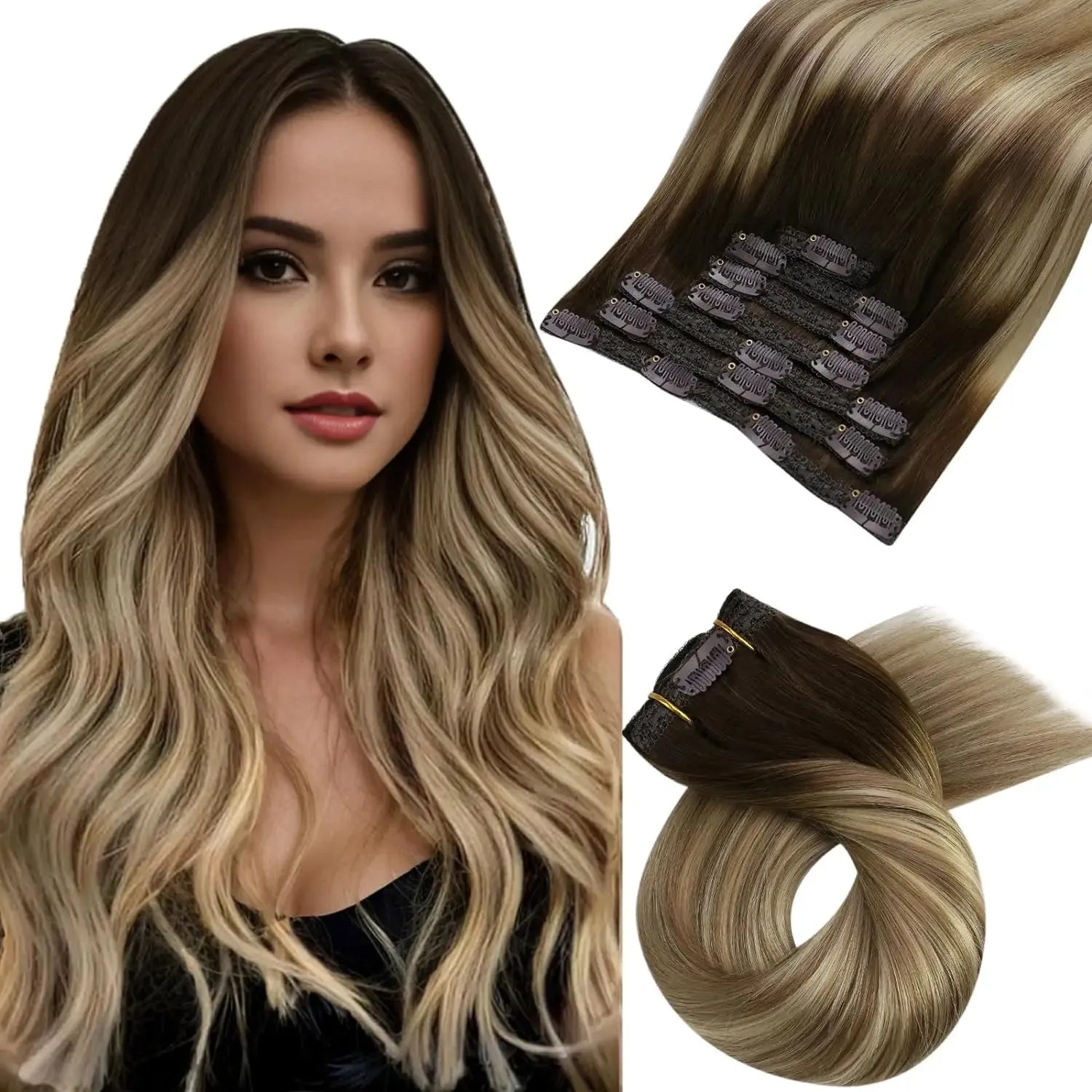 Premium Human Hair Clip-In Extensions – 5 & 7 Pieces, 18-24 Inches - 18" / Body Wave / 3-8-22 - Lyvelle