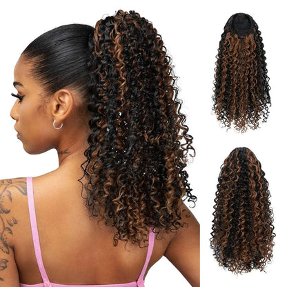 Afro Kinky Curly Drawstring Ponytail – 16 Inch Natural Look - 16" / 1BH30 - Lyvelle