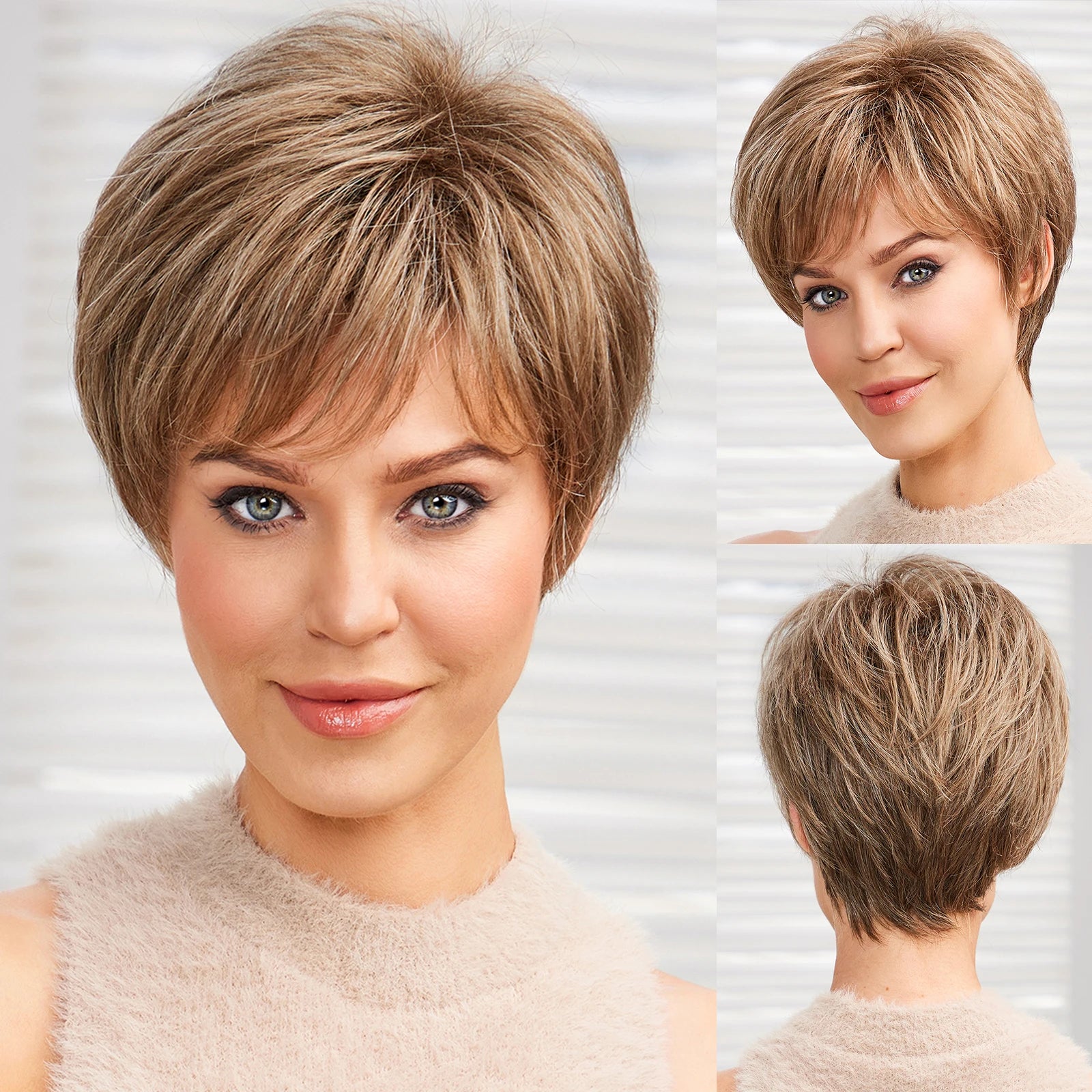 Chic Light Blonde Pixie Cut Wig with Bangs – Natural Look - 10" / Natural Blonde - Lyvelle