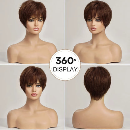 Pixie Cut HD Lace Front Wig – Remy Human Hair - Dark Brown / 6" - Lyvelle