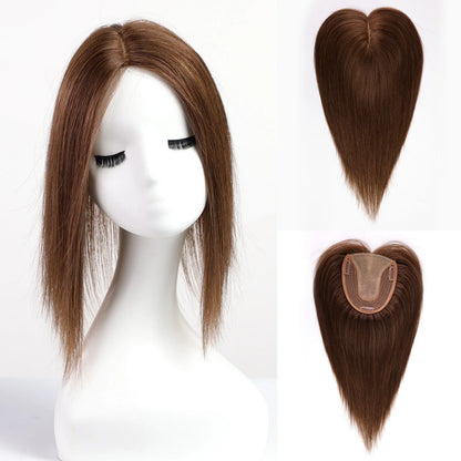 Silk Base Remy Human Hair Toppers – 12 Inches - 12" / Caramel Highlights - Lyvelle