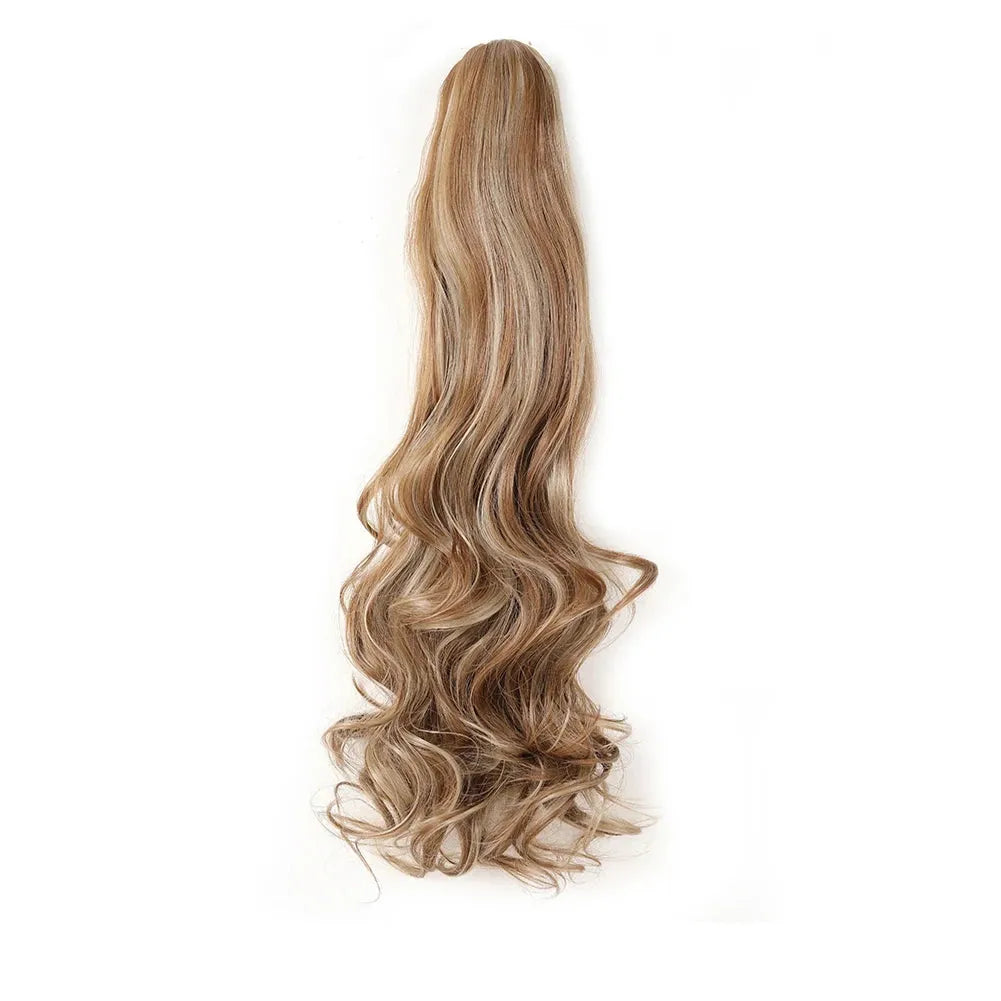 Long Wavy Claw Clip Ponytail Extension – Synthetic Curly Hairpiece - 18" / Natural Wavy / SMTYS-CZJ-27P24 - Lyvelle