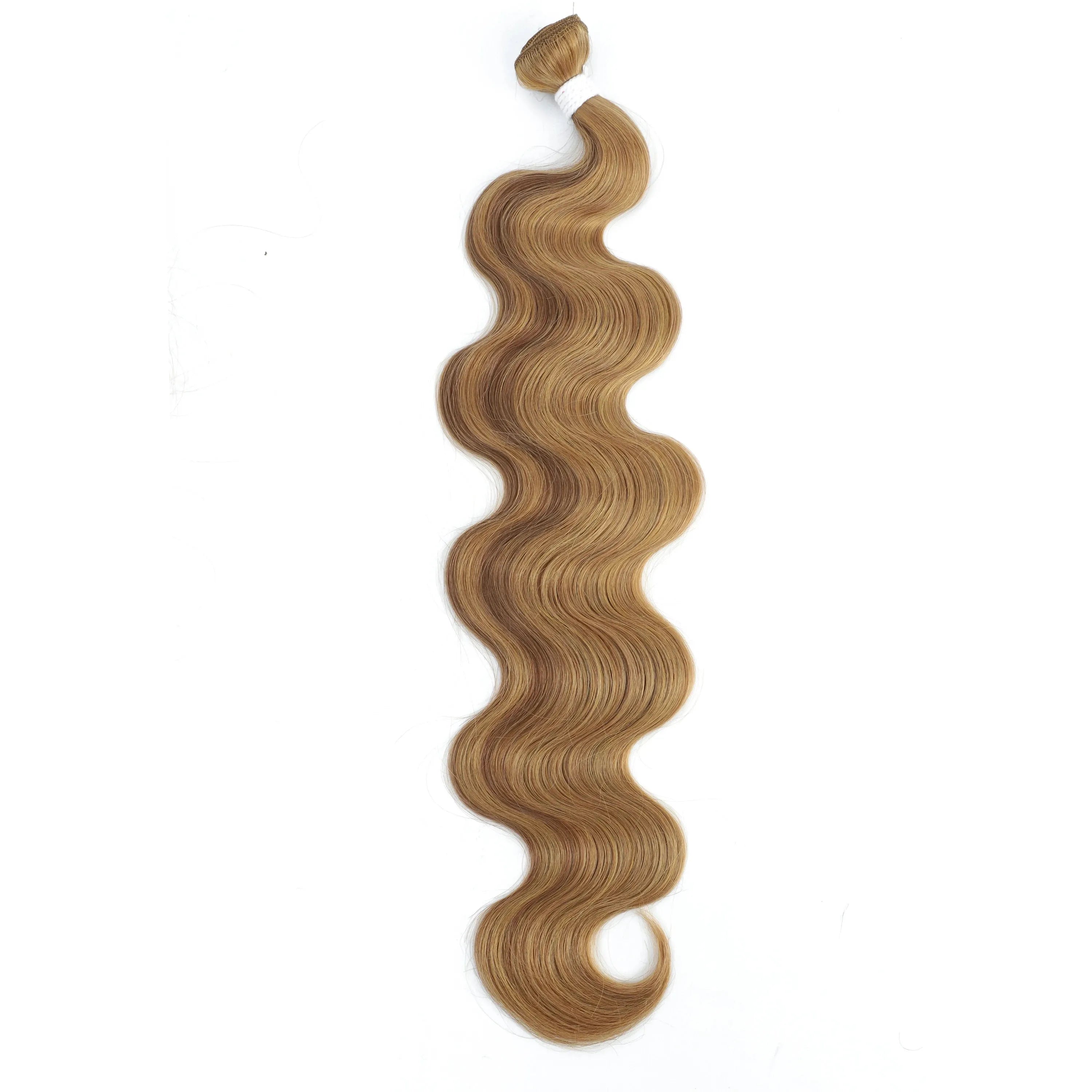 26-Inch Loose Deep Wave Synthetic Hair Extensions – Thick Ponytail Weave - 26" / Deep Wave / Highlight Brown - Lyvelle