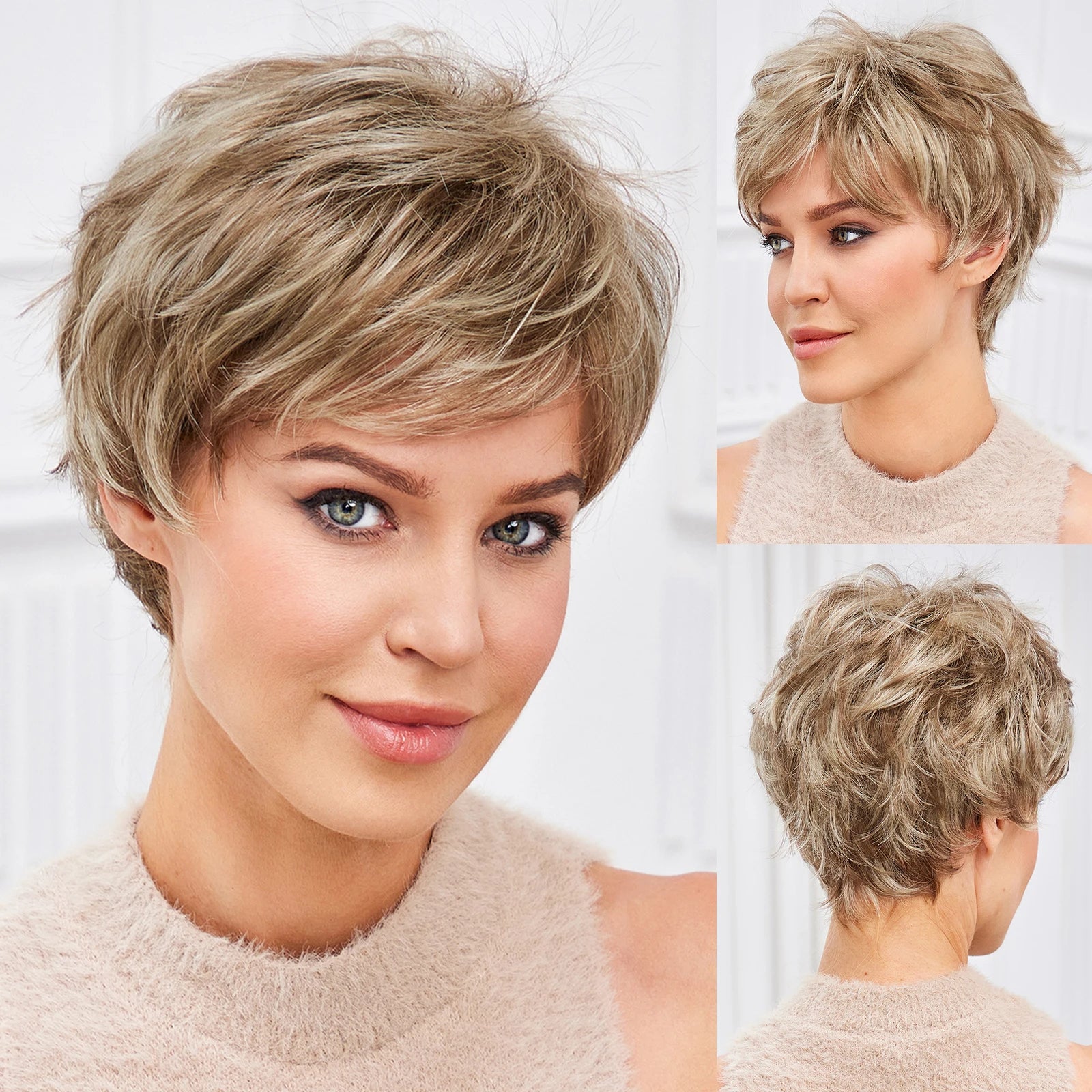 Chic Light Blonde Pixie Cut Wig with Bangs – Natural Look - 10" / Layered Blonde - Lyvelle