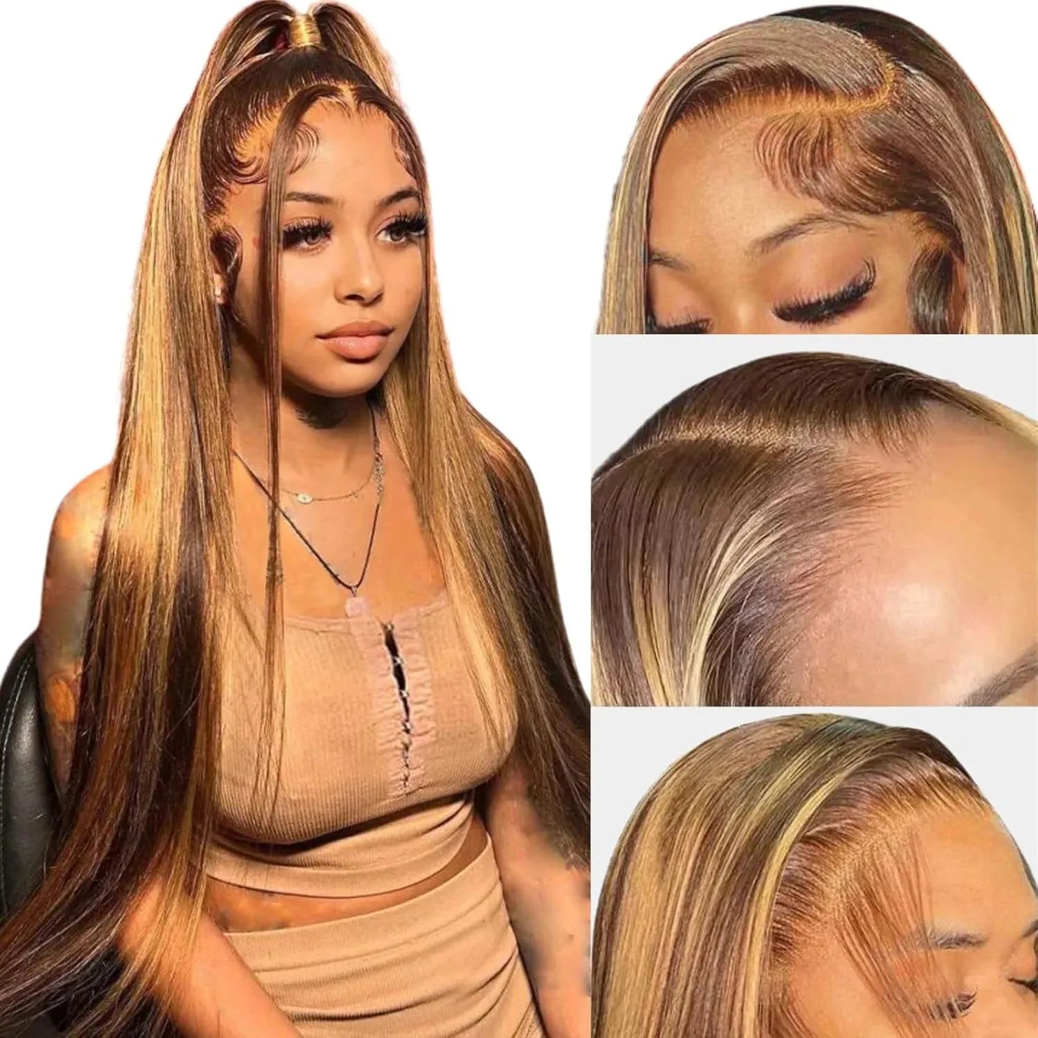 Honey Blonde HD Lace Front Wig – 28-40 Inch, Human Hair - 28" / 13x6 HD Lace Front / 180% - Lyvelle